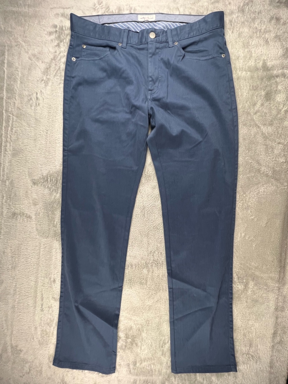 Peter Millar Ultimate Sateen Pants Mens 33 Blue 5-Pocket Cotton Modal Stretch